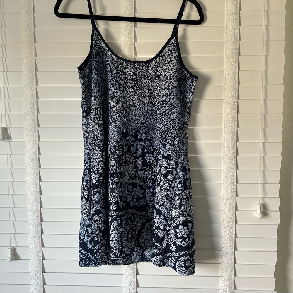American Rag Dress Mini Navy Blue Paisley Sleeveless Small - Picture 4 of 8